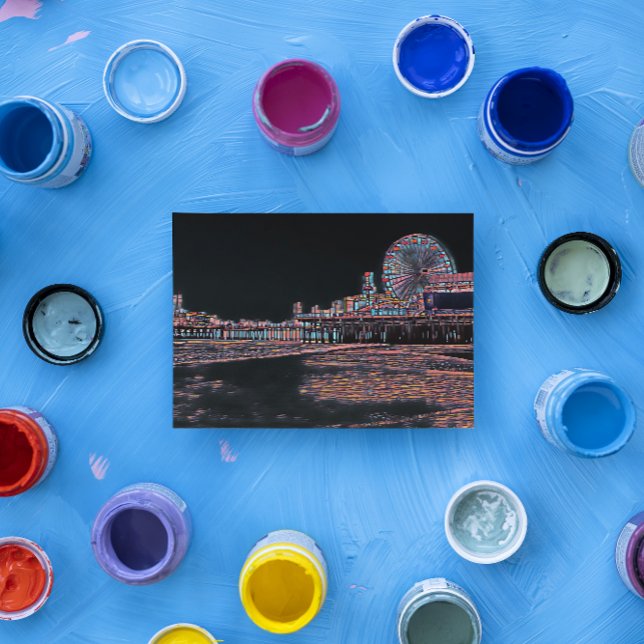 Stained Glass Santa Monica Pier Postcard (Creator Uploaded)