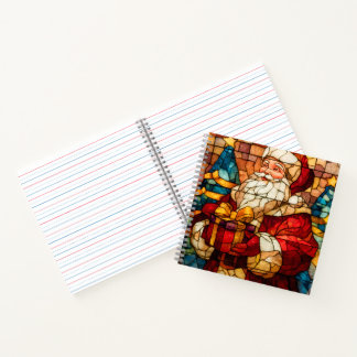 Stained Glass Santa Notebook