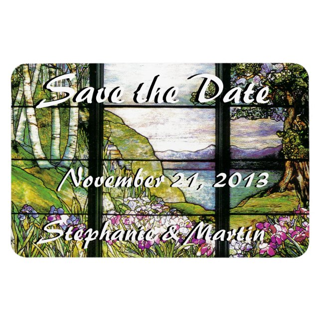 Stained Glass Save the Date Magnet (Horizontal)