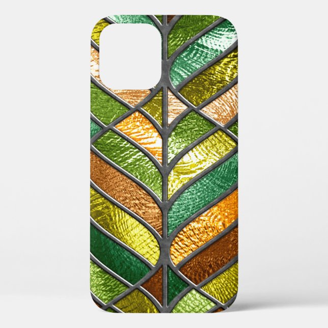 Stained glass seamless texture with leaf pattern,  Case-Mate iPhone case (Back)