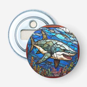 Stained glass shark bottle opener