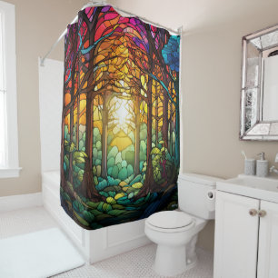 stained glass shower curtain