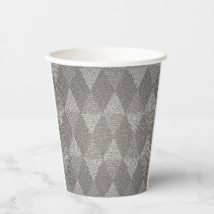 Stained Glass Silver Diamond Pattern Paper Cups