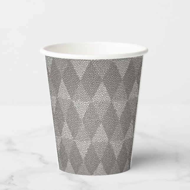 Stained Glass Silver Diamond Pattern Paper Cups (Front)