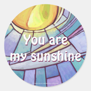 Stained Glass Sky Classic Round Sticker