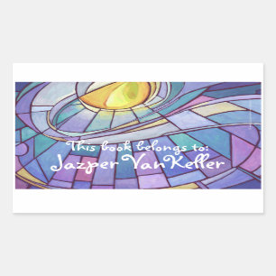 Stained Glass Sky Rectangular Sticker