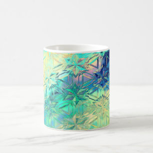 Stained glass snowflakes colourful cute coffee mug