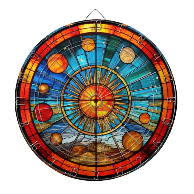 Stained Glass Solar System Dartboard (Front)