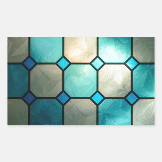 stained glass squares rectangular sticker (Front)