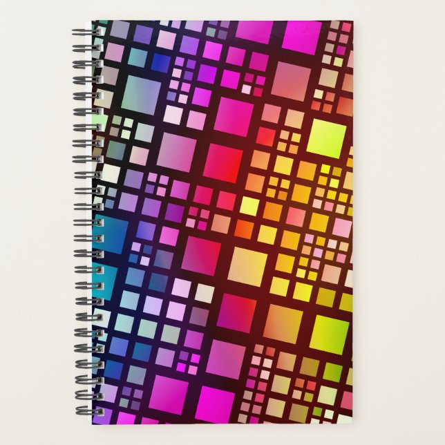 stained glass squares - vibrant rainbow :  planner (Front)