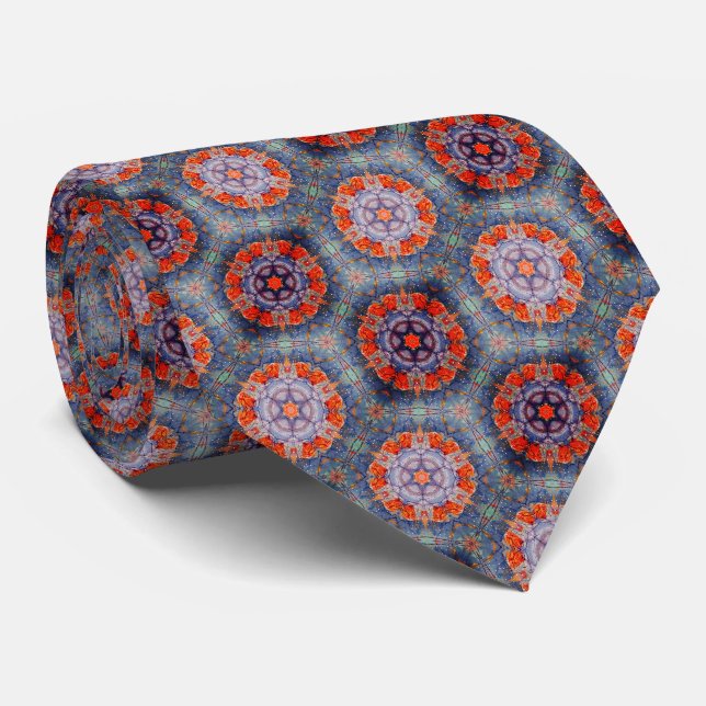 Stained Glass Stars Neck Tie (Rolled)