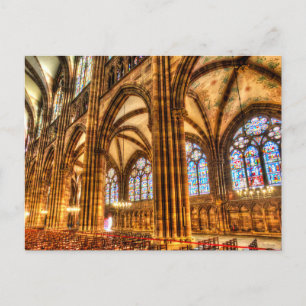 Stained Glass Strasbourg Cathedral Holiday Postcard