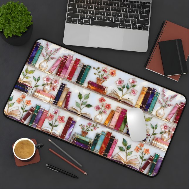 Stained Glass Style Bookshelf Desk Mat (Creator Uploaded)