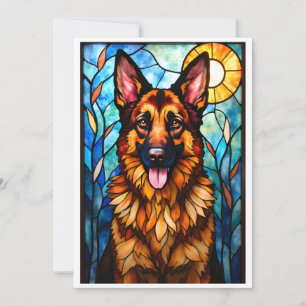 Stained Glass Style German Shepherd Dog  Card