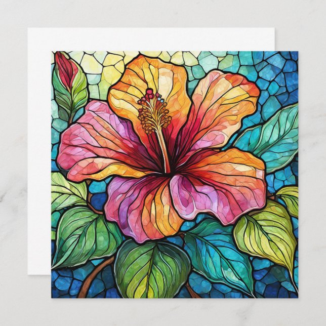 Stained glass style hibiscus (Front/Back)