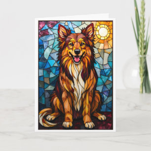 Stained Glass Style Mixed Breed Dog  Card