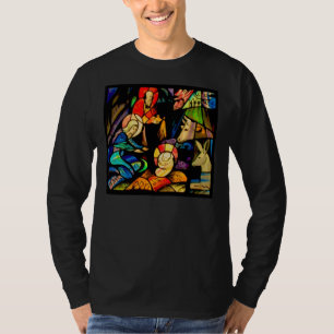 Stained Glass Style Nativity T-Shirt