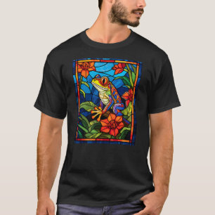 Stained Glass Style Red-eyed Tree Frog T-Shirt