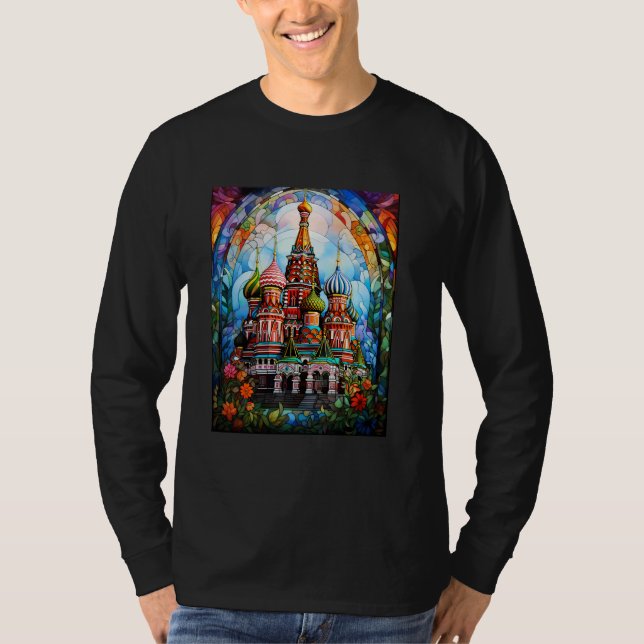 Stained Glass Style St. Basils Cathedral T-Shirt (Front)
