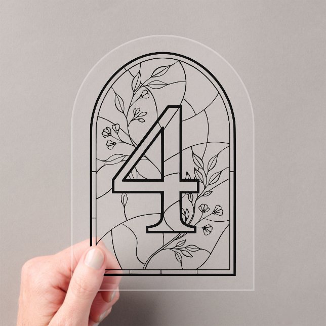 Stained Glass Style Table Number Four (Insitu (Handheld))