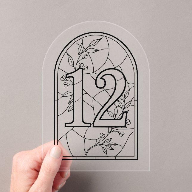 Stained Glass Style Table Number Twelve (Insitu (Handheld))