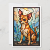 Stained Glass Style Tan Chihuahua Dog