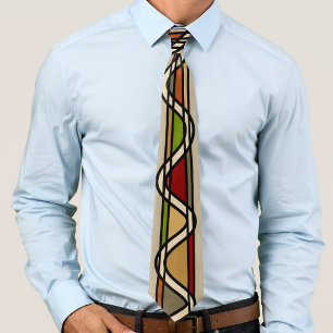 Stained Glass Style Tie With Earthy Colour Tones