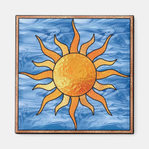 Stained Glass Sun Magnet