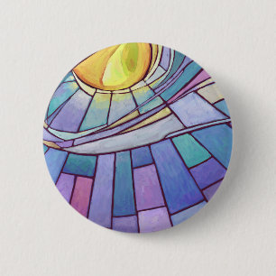 Stained Glass Sun Shining Sky 6 Cm Round Badge