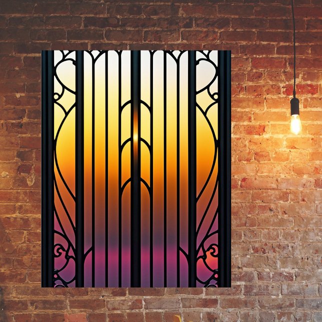 Stained Glass Sunset Illustration Poster (Creator Uploaded)