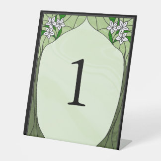 Stained Glass Table Number Pedestal Sign