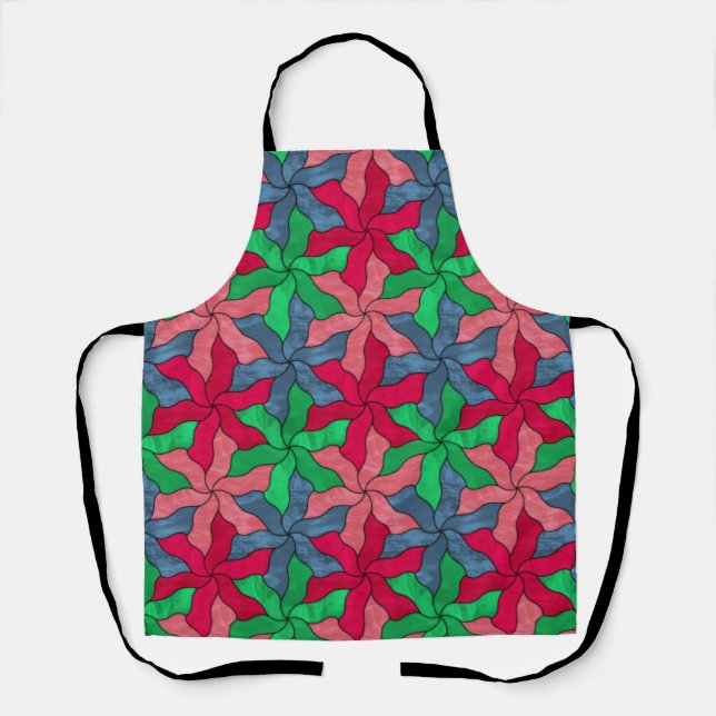 Stained Glass Tessellated Flowers Apron (Front)