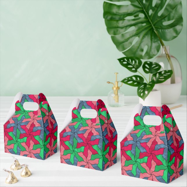 Stained Glass Tessellated Flowers Favour Box (Multiple)