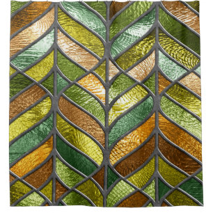 Stained Glass Texture: Colourful 3D Elegance. Shower Curtain