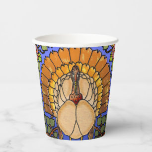 Stained Glass Thanksgiving Turkey Paper Cups