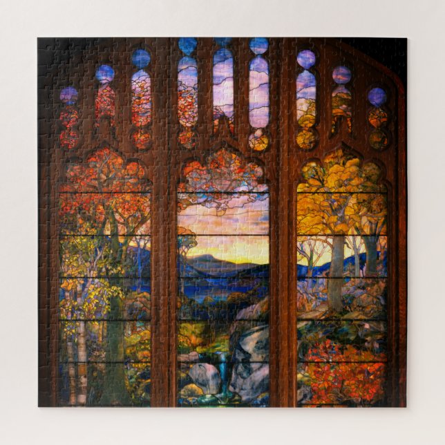 Stained glass tiffany look Victorian elegant  Jigsaw Puzzle (Vertical)