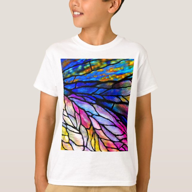 Stained Glass, Tiffany - Style,  T-Shirt (Front)