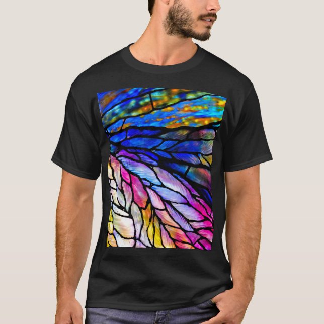 Stained Glass, Tiffany - Style,  T-Shirt (Front)