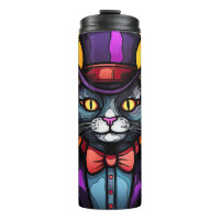 Stained Glass Top Hat Cat