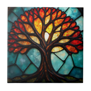 Stained Glass Tree of Life  Tile