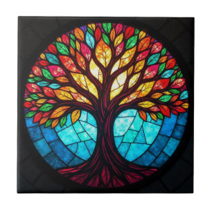 Stained Glass Tree of Life  Tile