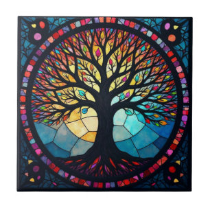 Stained Glass Tree of Life  Tile