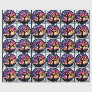 Stained Glass Tree of Life Wrapping Paper