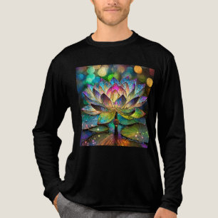 Stained Glass Vibrant Lotus Flower Tri-Blend Shirt