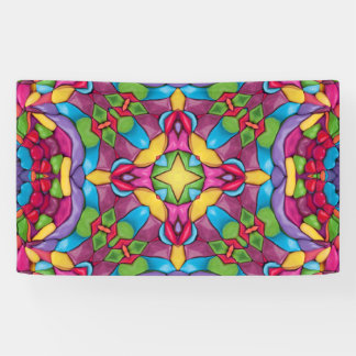 Stained Glass Vintage Purple Kaleidoscope Banner