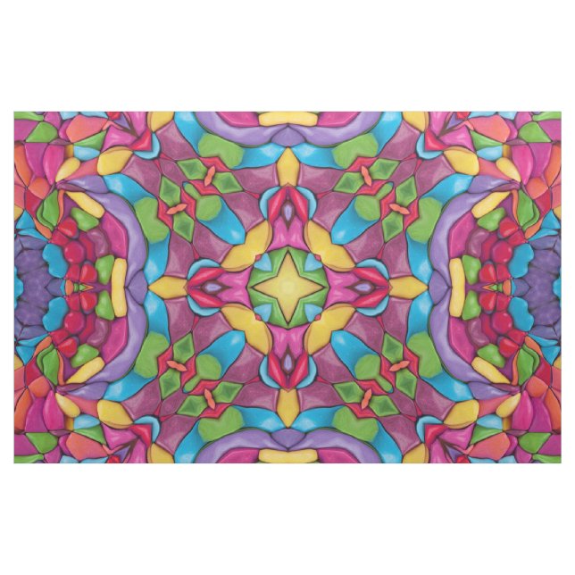 Stained Glass Vintage Purple Kaleidoscope Fabric (Yard)