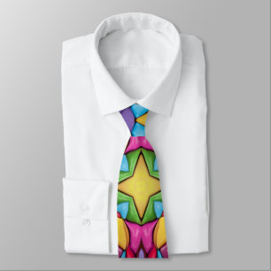 Stained Glass Vintage Purple Kaleidoscope Tie