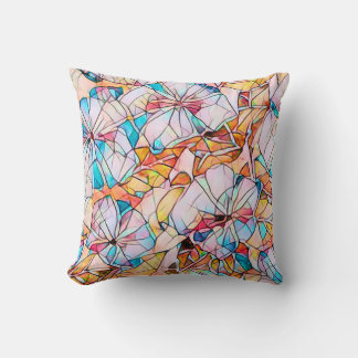 Stained Glass Violets Cushion
