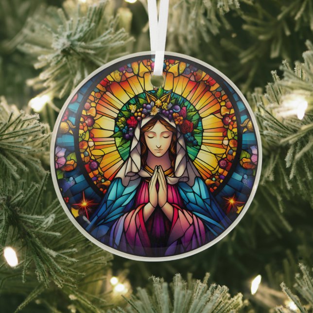 Stained Glass Virgin Mary Tree Decoration (Insitu)