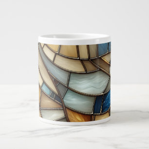 Stained Glass Waves Large Coffee Mug